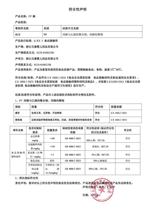 pp碗符合性聲明2024